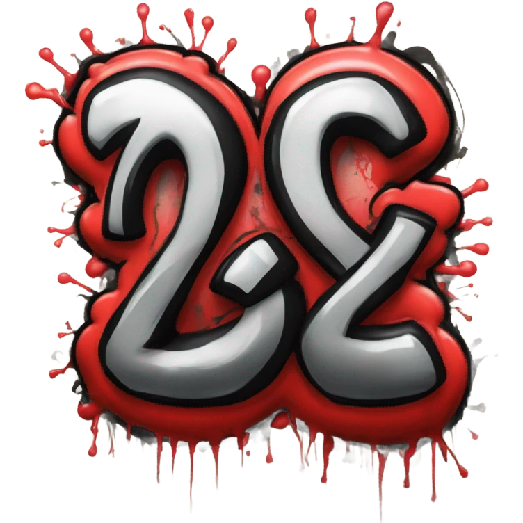 The number 238 graffiti in red and black emoji