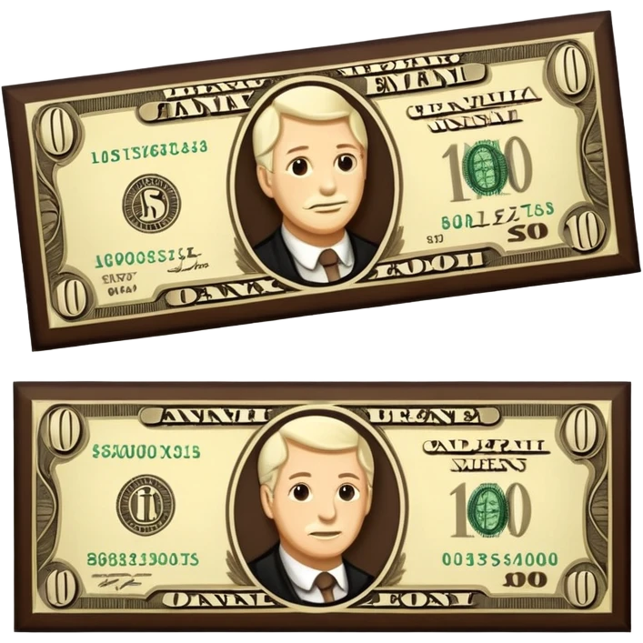 Cream and Dark Brown Money emoji