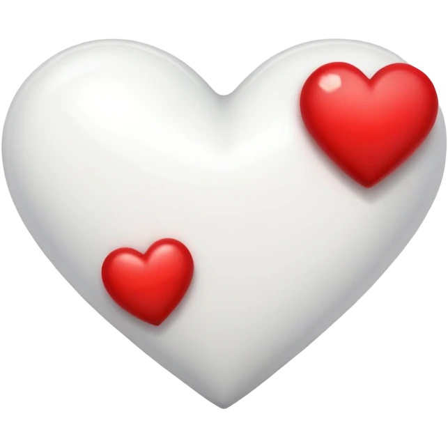 White heart whit small red heart emoji