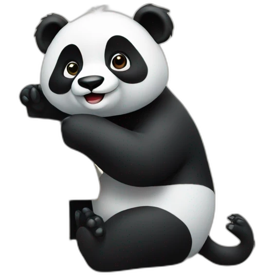 panda works on computer emoji
