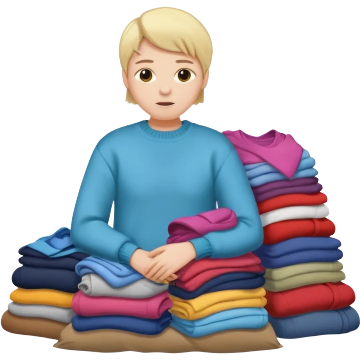 person with a pile of clothes emoji