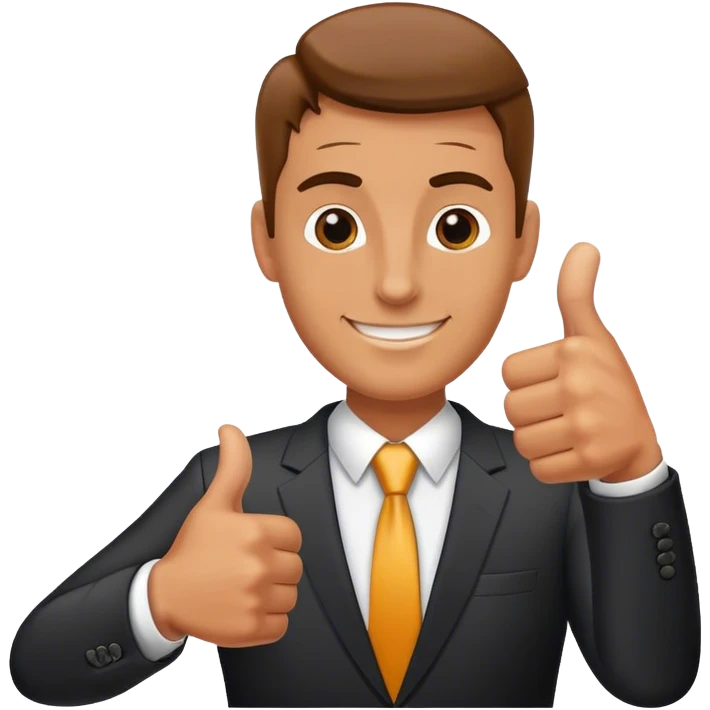 photorealistic businessman shows thumb up emoji