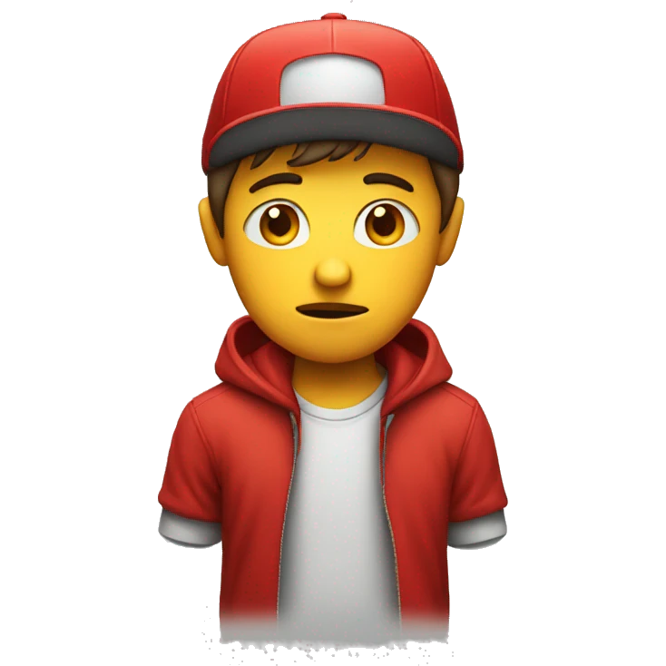 Sad boy with red cap emoji