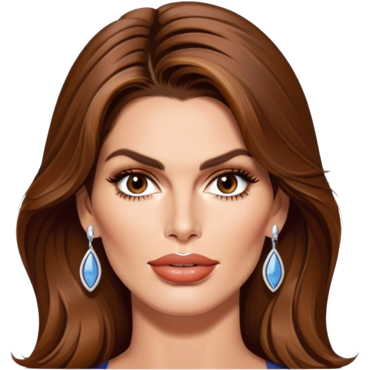 Cindy Crawford supermodel with beauty mark above her lip, brown hair emoji