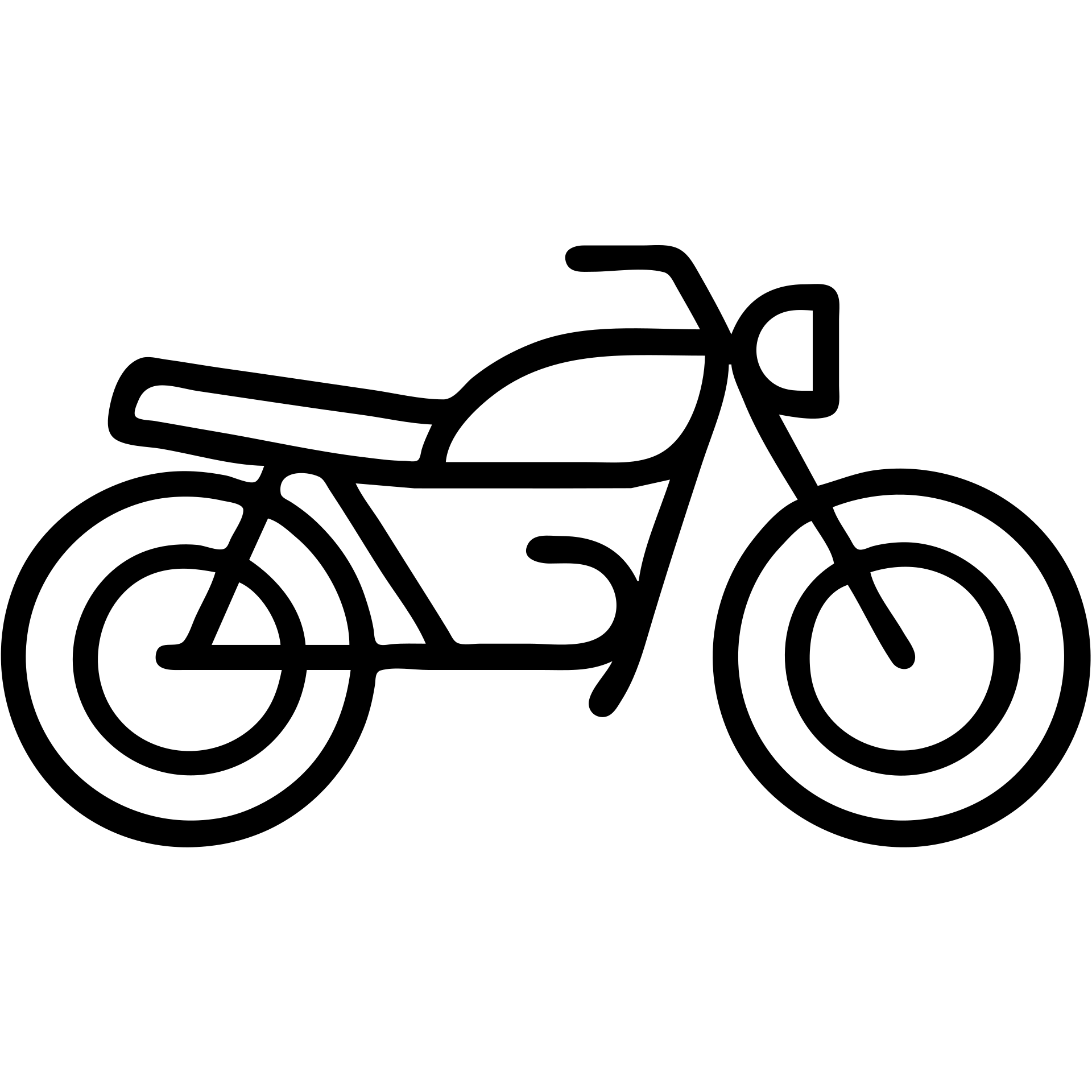 Motorcycle outline, side view with visible wheels, handlebars, and seat emoji