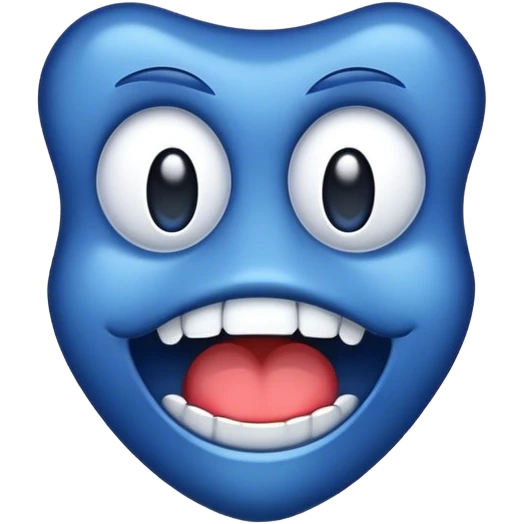 Plain dark blue tooth emoji