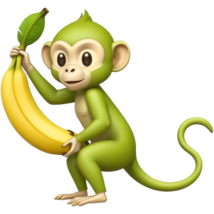 banana with the head of a green monkey emoji