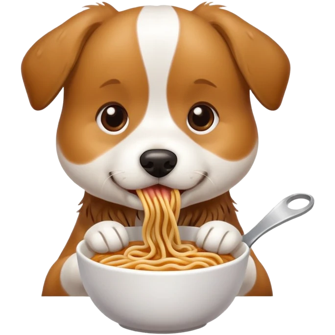 Dog with a noodle emoji