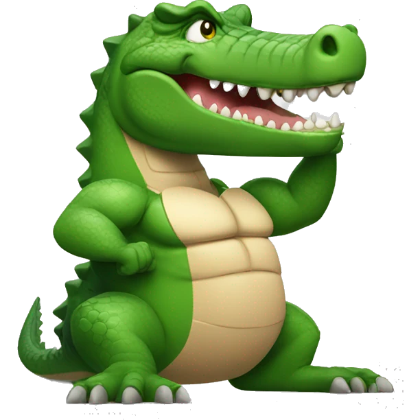 Bodybuilding crocodile emoji