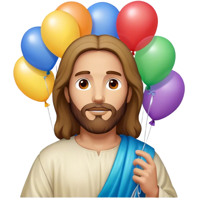 Jesus holding balloons  emoji
