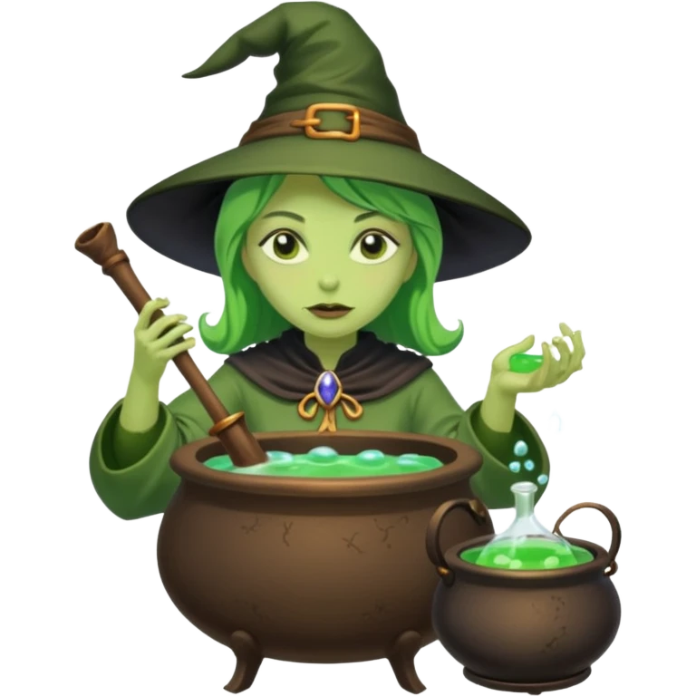green witch cooking potion emoji
