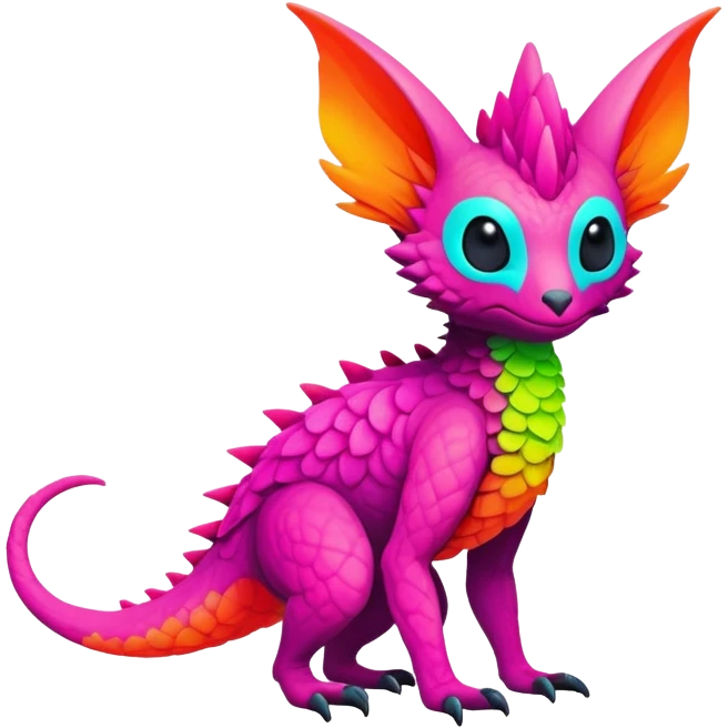 lush vibrant-colored colorful neon-colored Fakémon-Trico-creature (full body) emoji