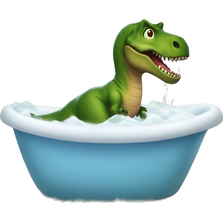 T-Rex taking a bath emoji