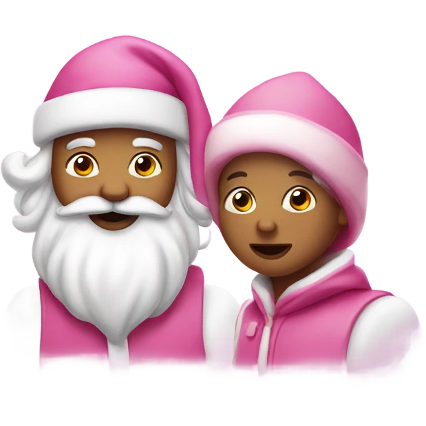 Pink snow and Santa o emoji