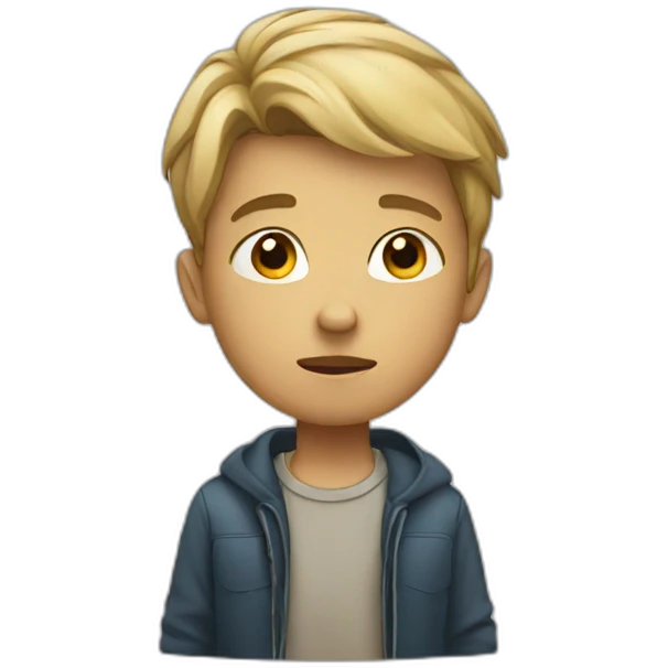 A boy thinking emoji