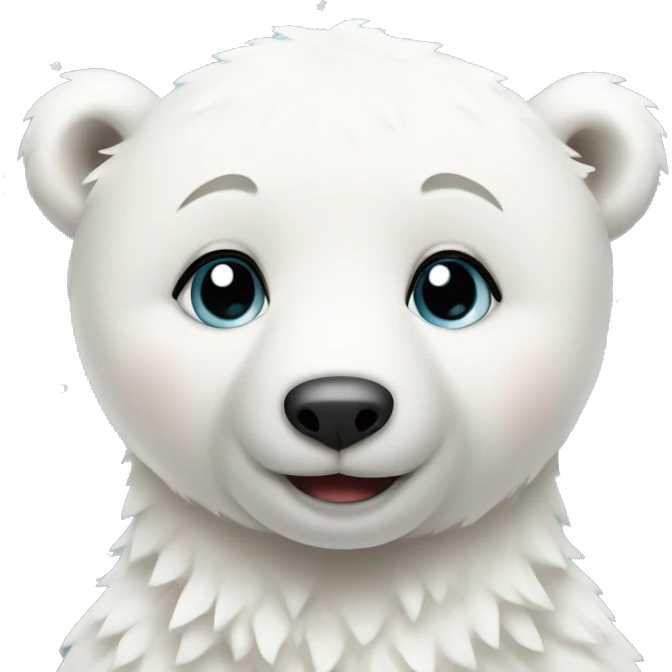 cute baby christmas polar bear emoji
