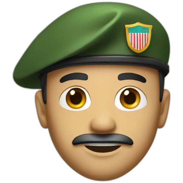 Face with green beret emoji