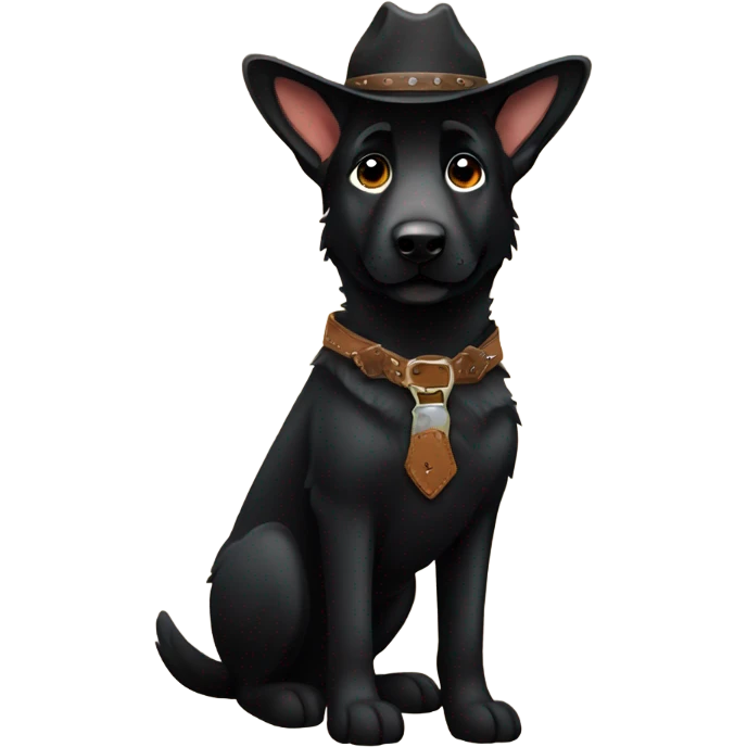 All black German shepherd cowboy  emoji
