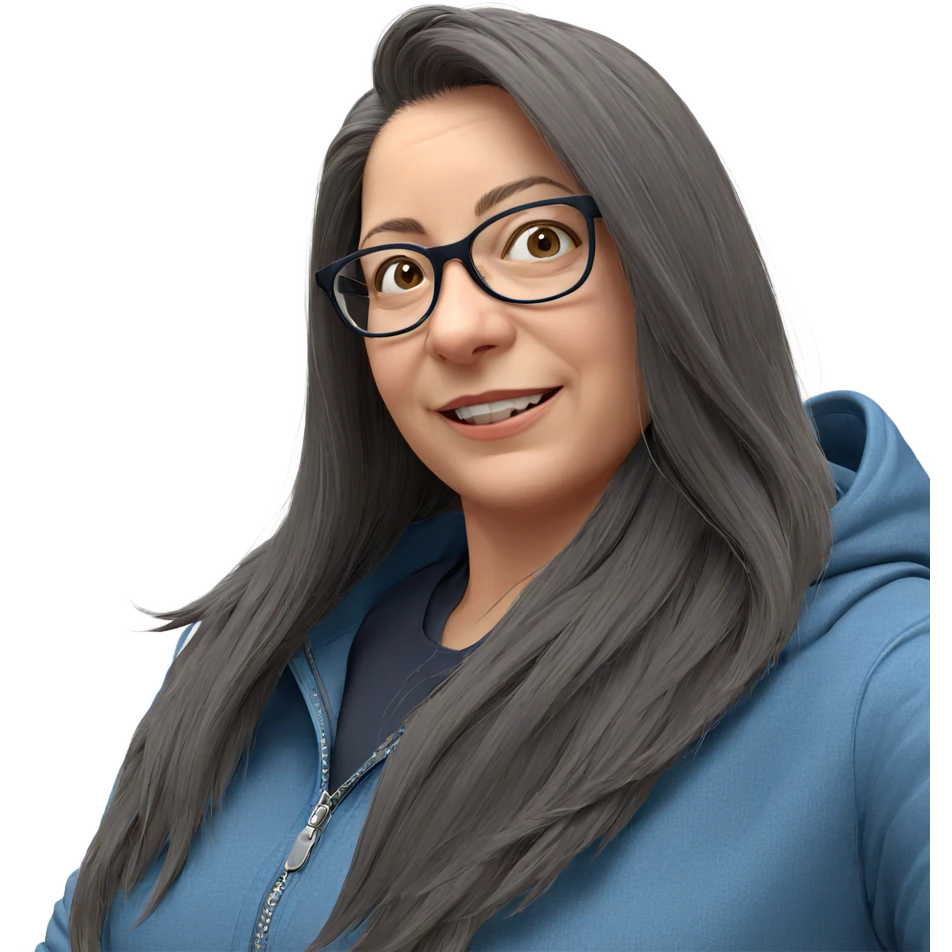 girl with glasses smiling emoji