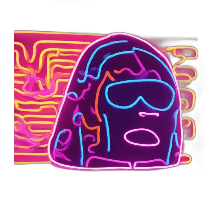 Juicy booty neon sign style man emoji