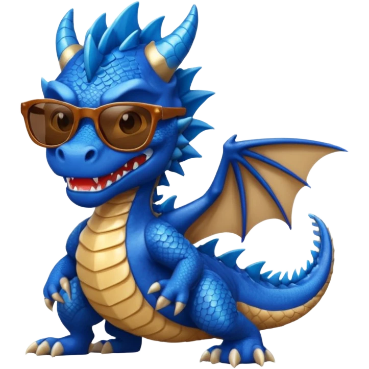 blue dragon wearing sunglasses emoji