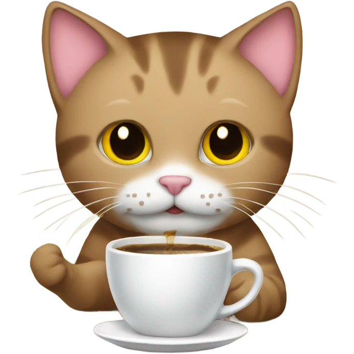 Kitty drinking coffee  emoji