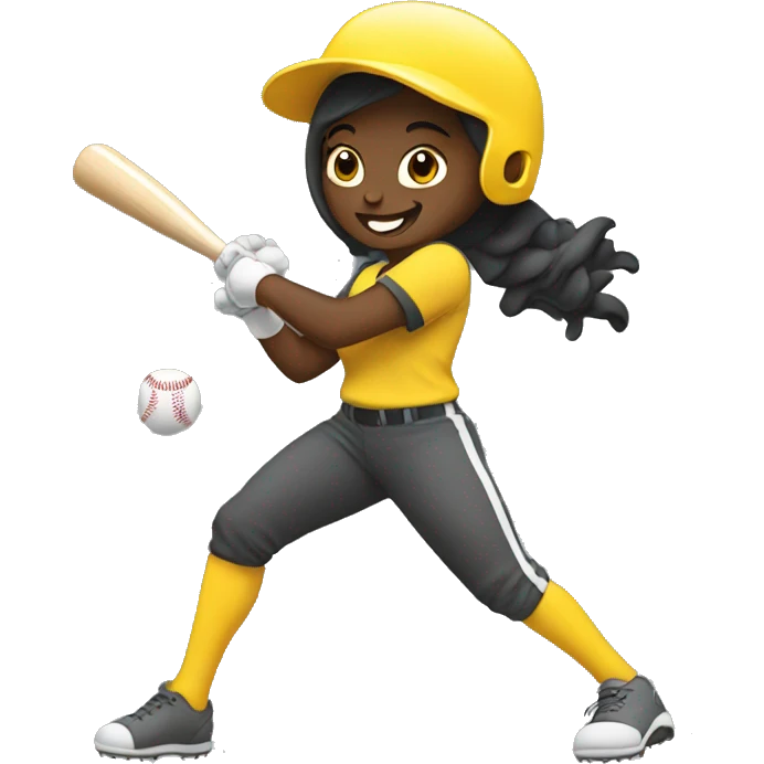Girl hitting softball emoji
