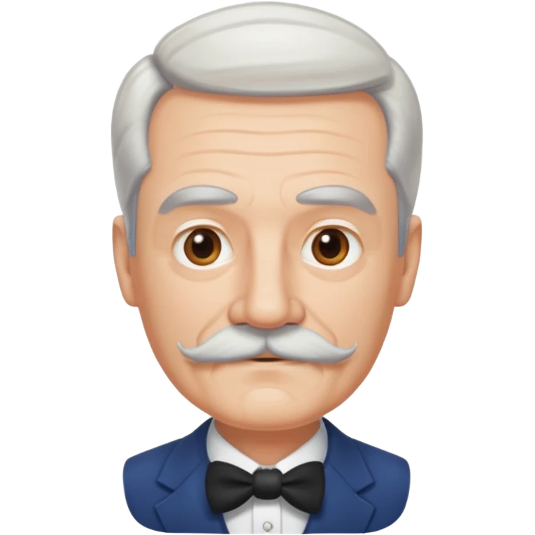 make a white kida old guy with a square mustache and hair slicked to the right emoji