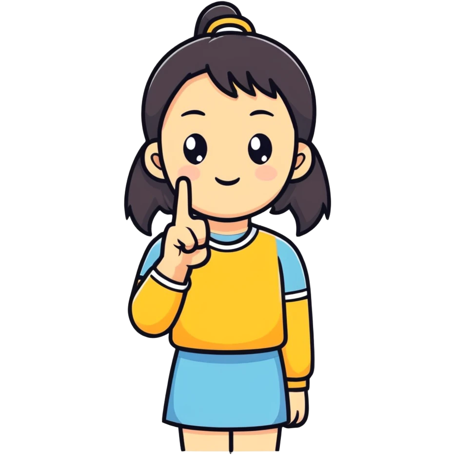 Girl holding up middle finger emoji