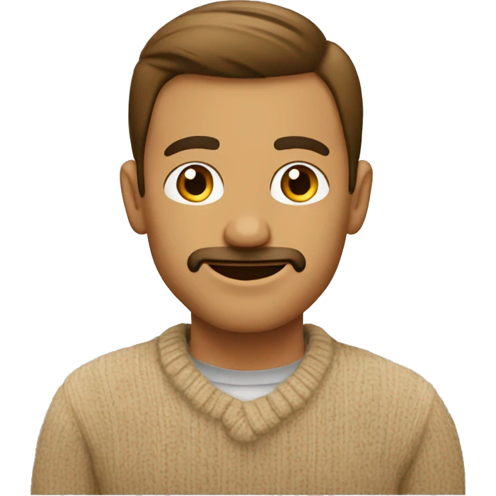 hombre con sueter beige un poco moreno y pelo cafe  emoji