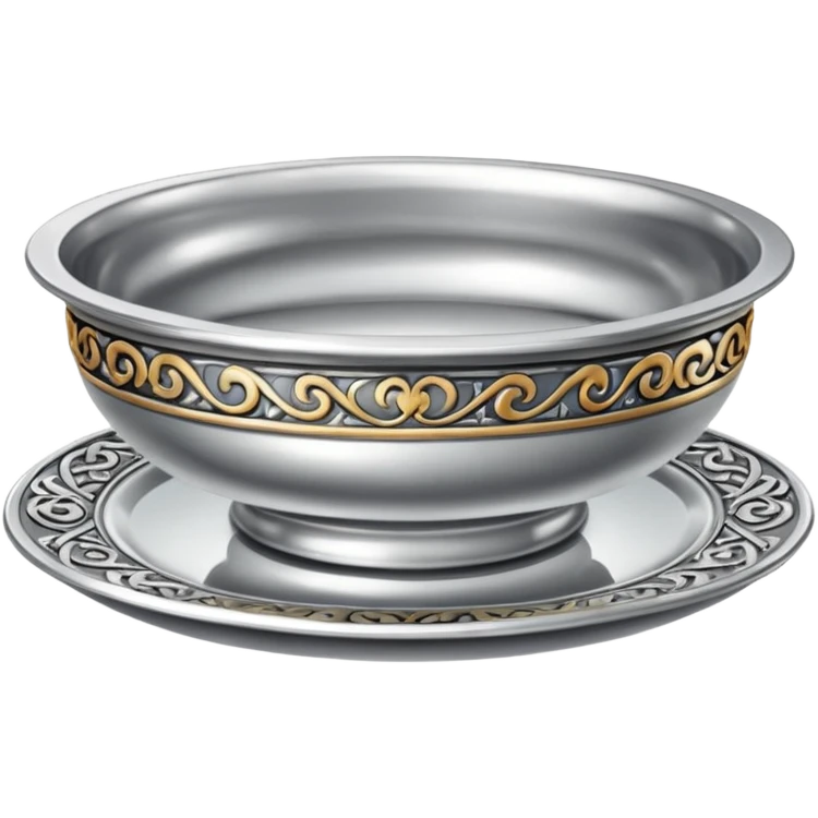 Silver dish w emoji