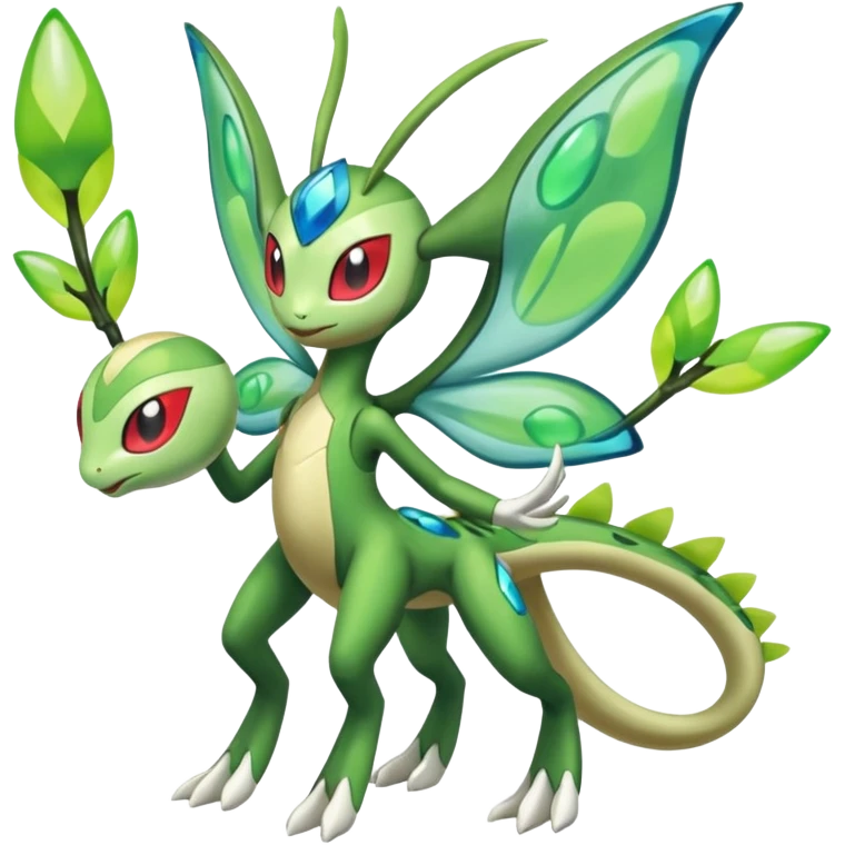 Meloetta-Flygon-Celebi-Cresselia-Zygarde-Electrike-Fakémon-fusion, full body emoji