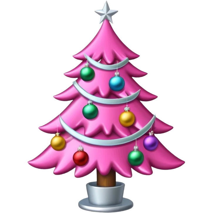 Pink Christmas tree emoji