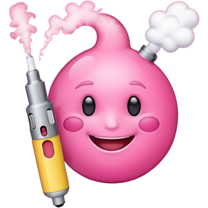 Pink emoji smoking vape emoji
