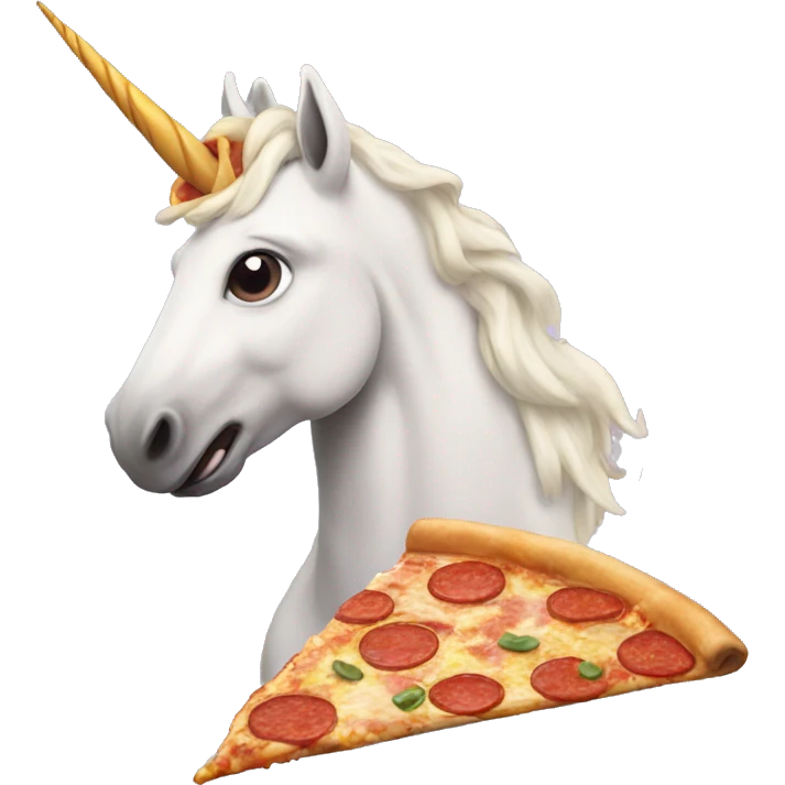 Unicorn eating pizza emoji