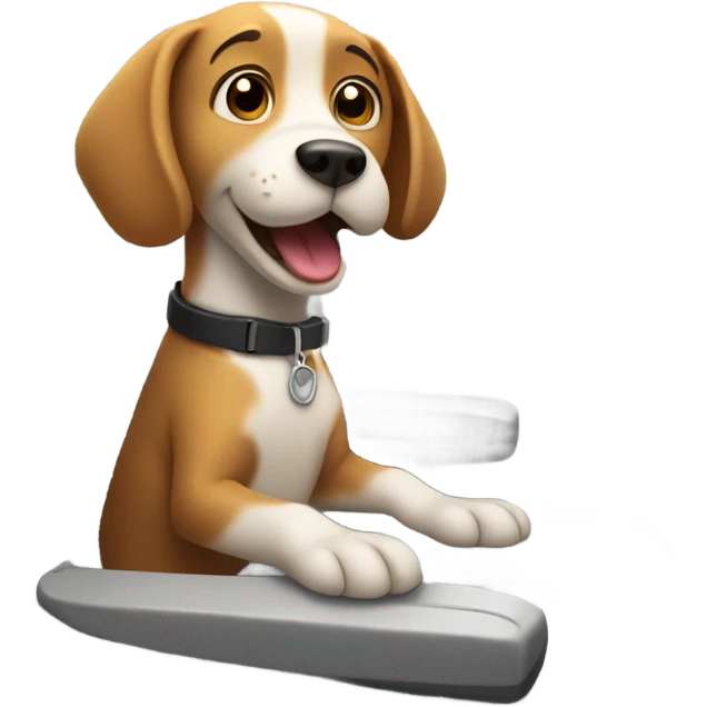 Dog riding an airplane emoji