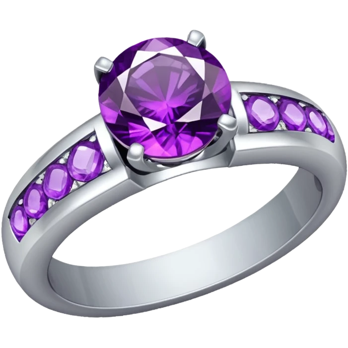 anel de casamento branco e roxo emoji