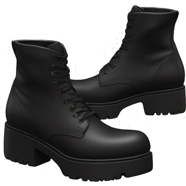 platform black boots emoji