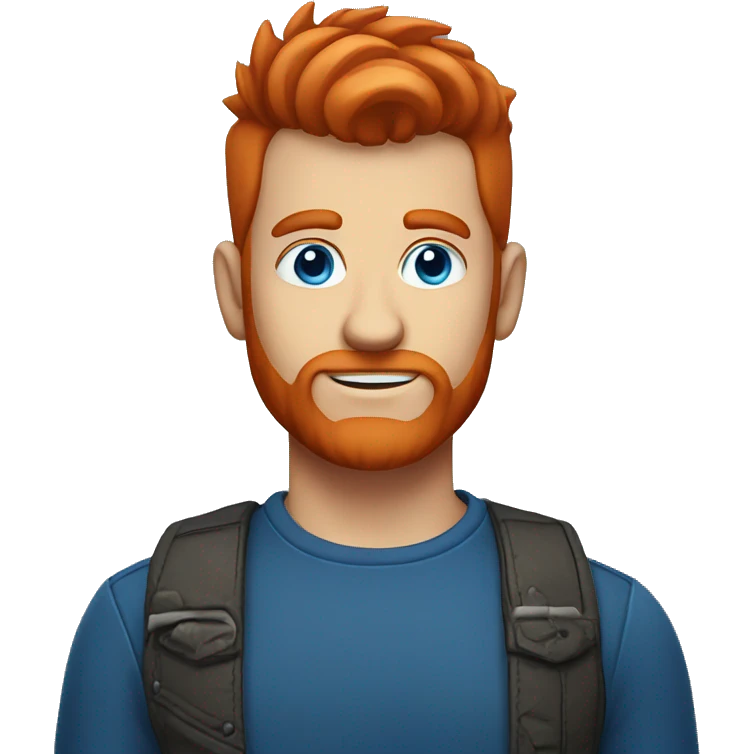 red hair guy with Mohawk and beard and blue eyes  emoji