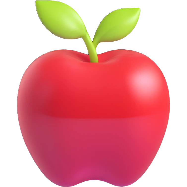 red apple, shiny and simple emoji