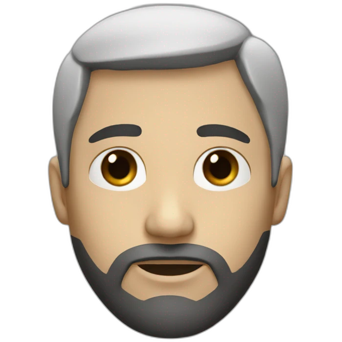 a white guy with black bangs and dark eyes. emoji