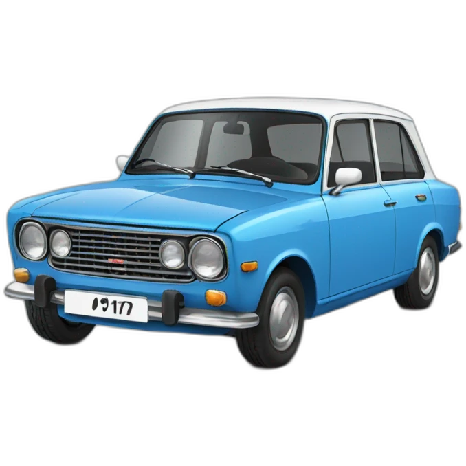 car blue vaz 2101 emoji