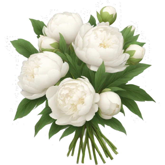 White peonies bouquet  emoji