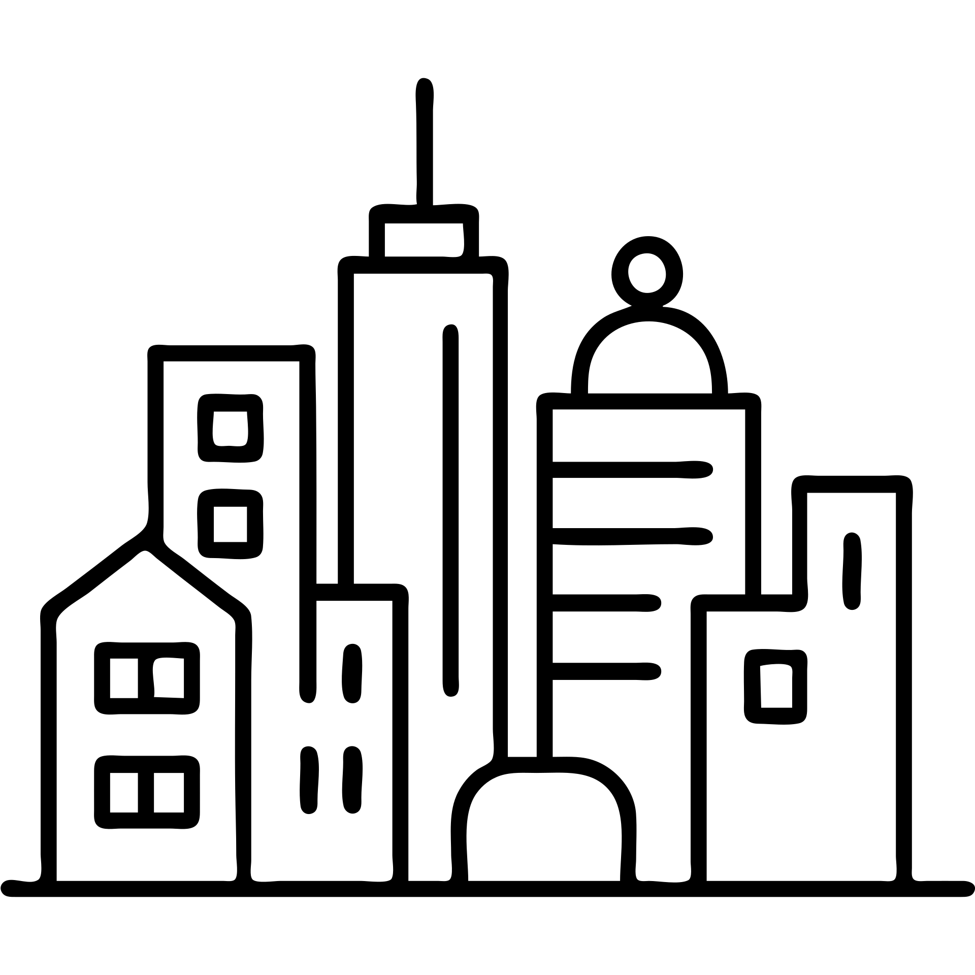 A modern city skyline with various buildings and urban infrastructure emoji