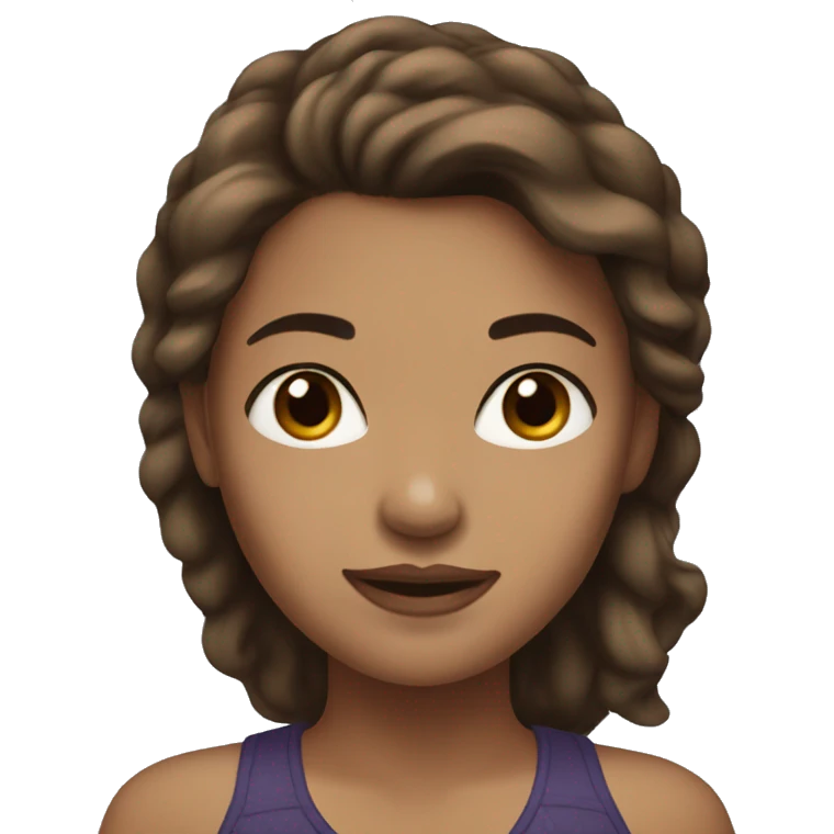 woman with brown hair,light skin and black eyes emoji