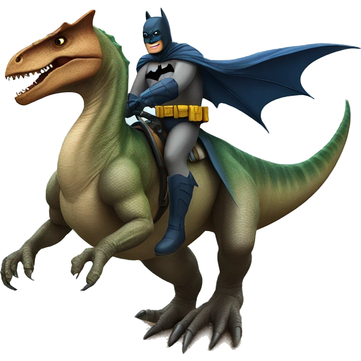Batman riding a dinosaur  emoji