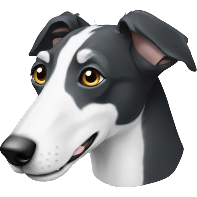 Black and white lurcher  emoji
