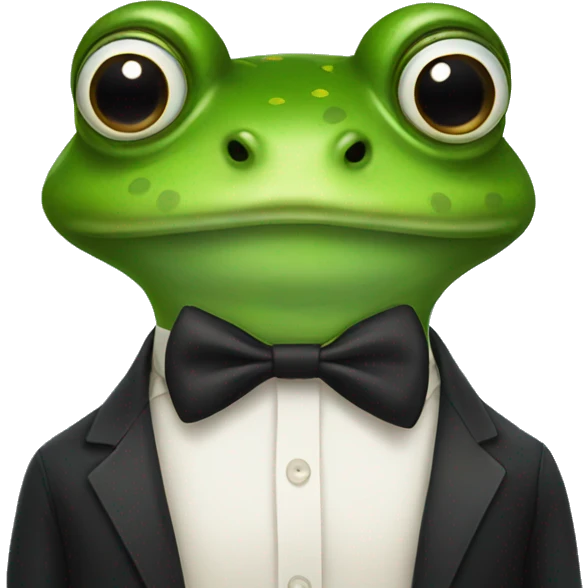 Frog with bow tie  emoji
