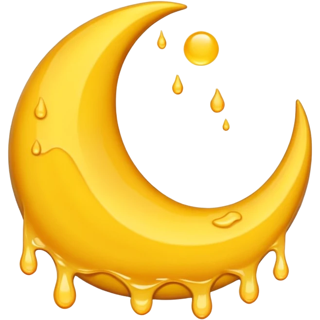 Melting waning crescent in yellow colour look more real emoji