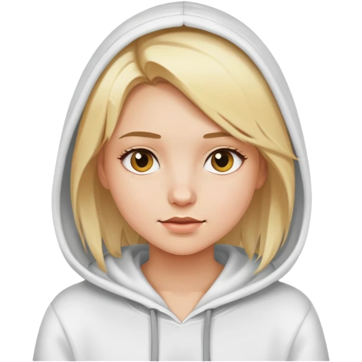 Blonde girl with white hoodie emoji